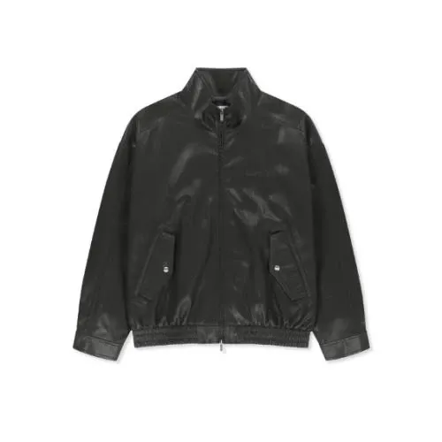 Matin Kim SMALL LOGO FAUX LEATHER HIGH NECK JUMPER