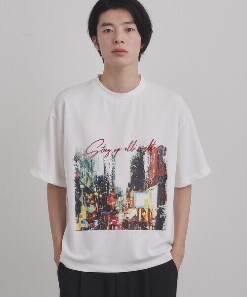 tk.TAKEO KIKUCHI ブラシ刺繍半袖Tシャツ