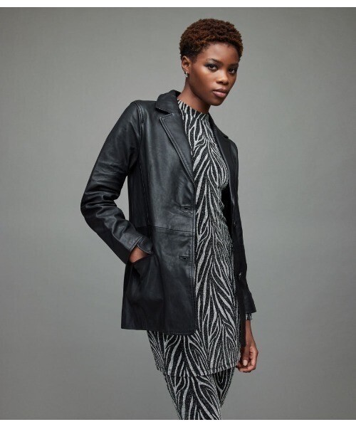 ALLSAINTS CORINNA RELAXED LEATHER BLAZER