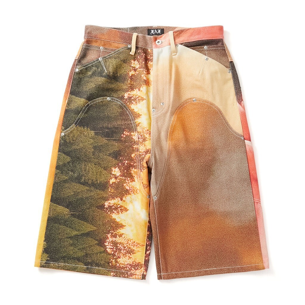 FAF 004121409-P NEWCOMMUNE Baggy Denim Shorts Rigid