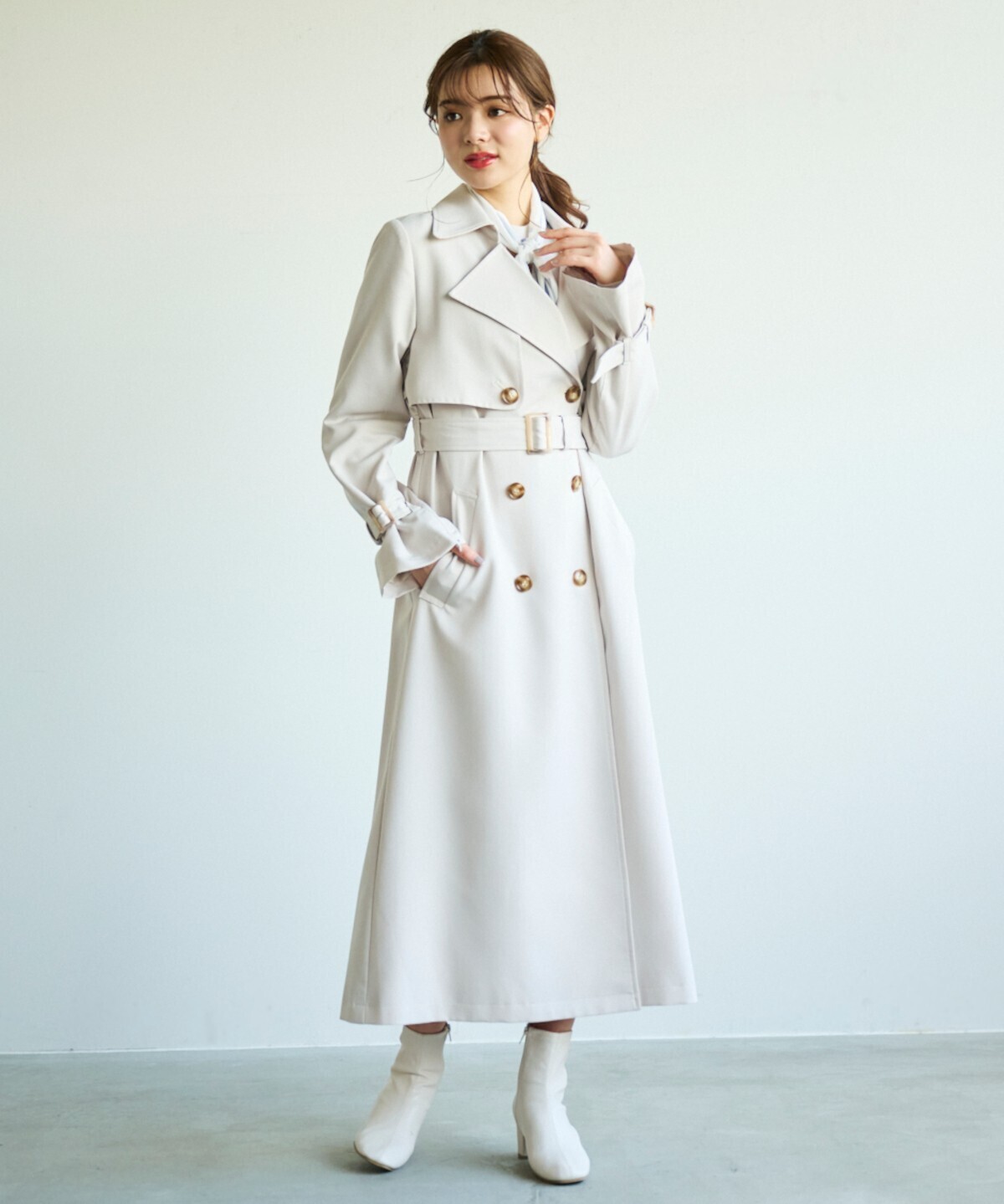 LILLIAN CARAT スリットスリーブトレンチコート
