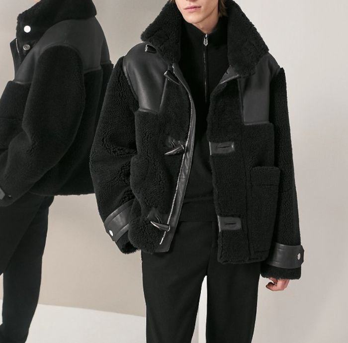 HERMES ムートン ダッフルコート