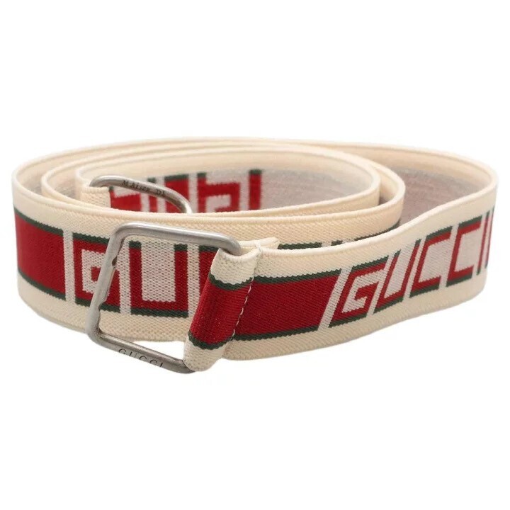 GUCCI ベルト ロゴ エラスティックベルト キャンバス