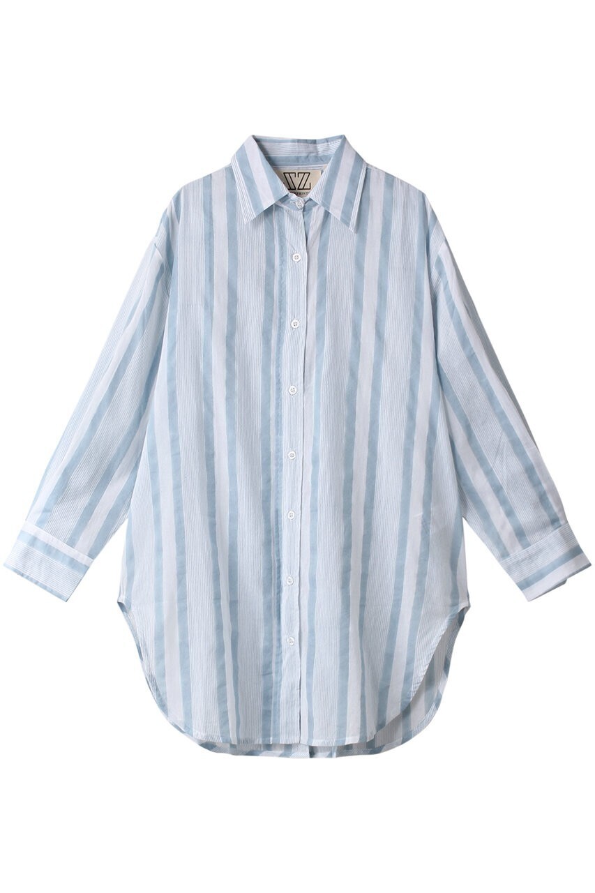 SZ Blockprints SEASIDE STRIPEコットンオーバーサイズボタンダウンシャツ