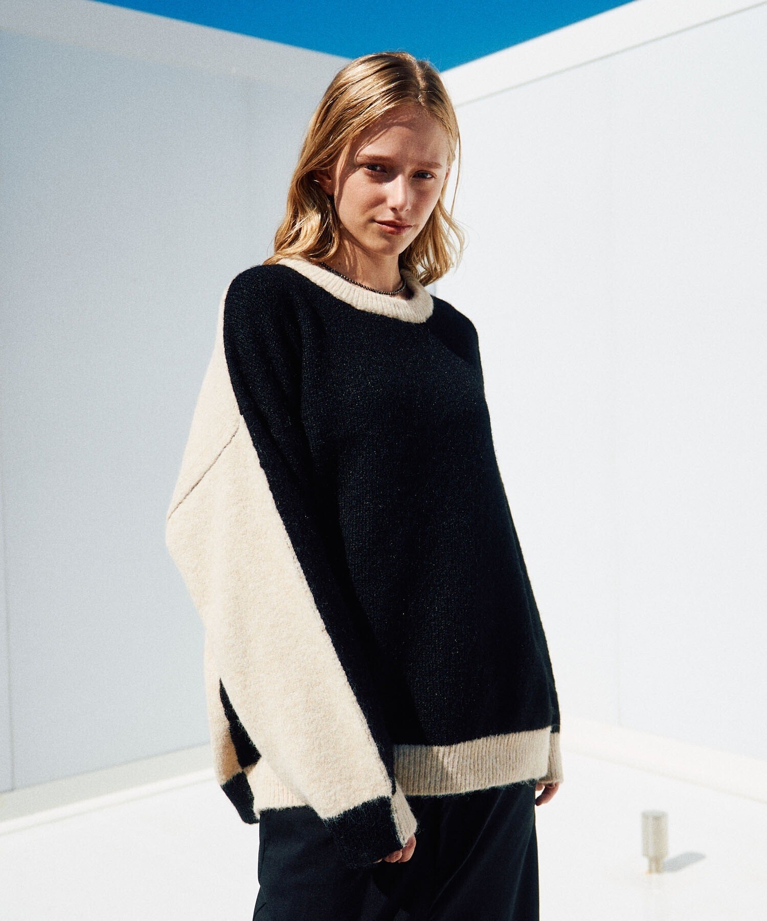 DOOPZ Wool bicolor knit - ウールバイカラーニット