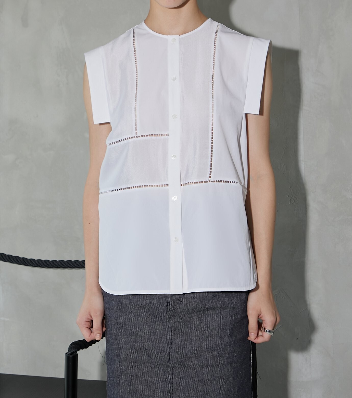 LE CIEL BLEU スクエアスリーブシャツ