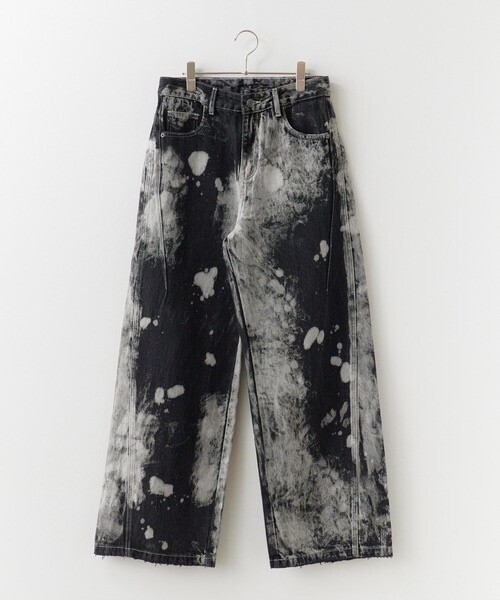 Theater code ジーンズ Bleach-washed Wide-leg Denim Pants