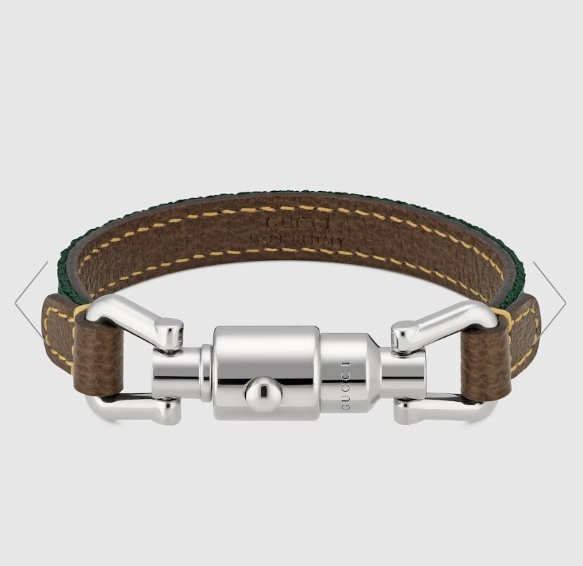 GUCCI ウェブ ストライプ ピストン クロージャー ブレスレット