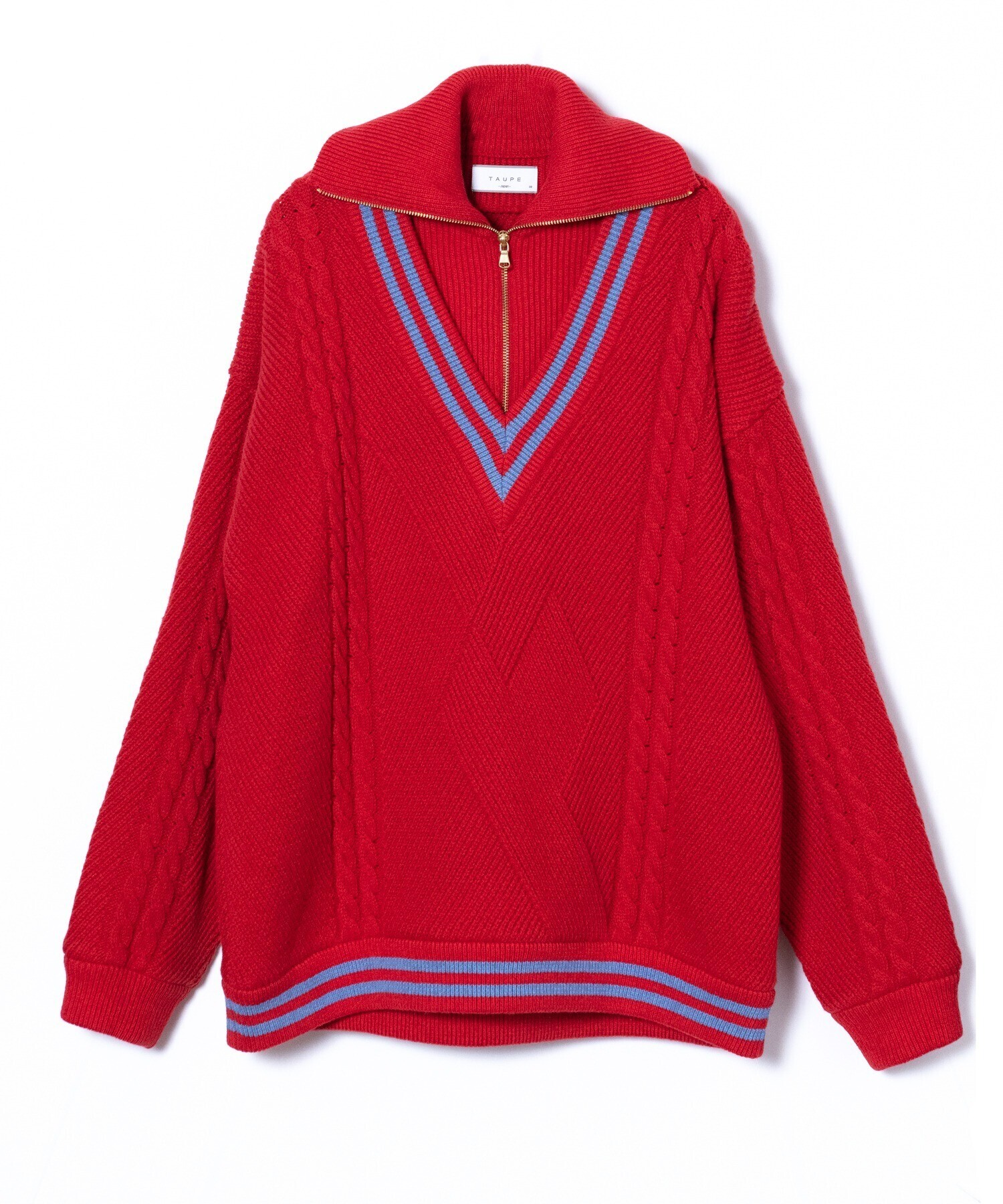 TAUPE HALF ZIP TILDEN KNIT