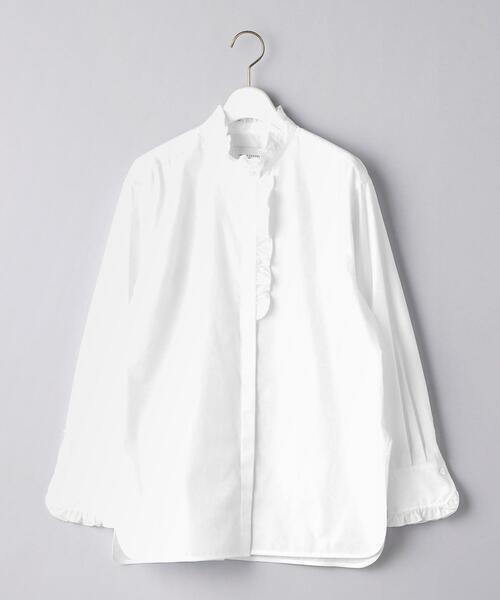 UNITED ARROWS フリル スタンドカラー シャツ