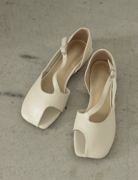 Re:EDIT [2023S/S SHOES COLLECTION]アシンメトリーデザインフラットパンプス