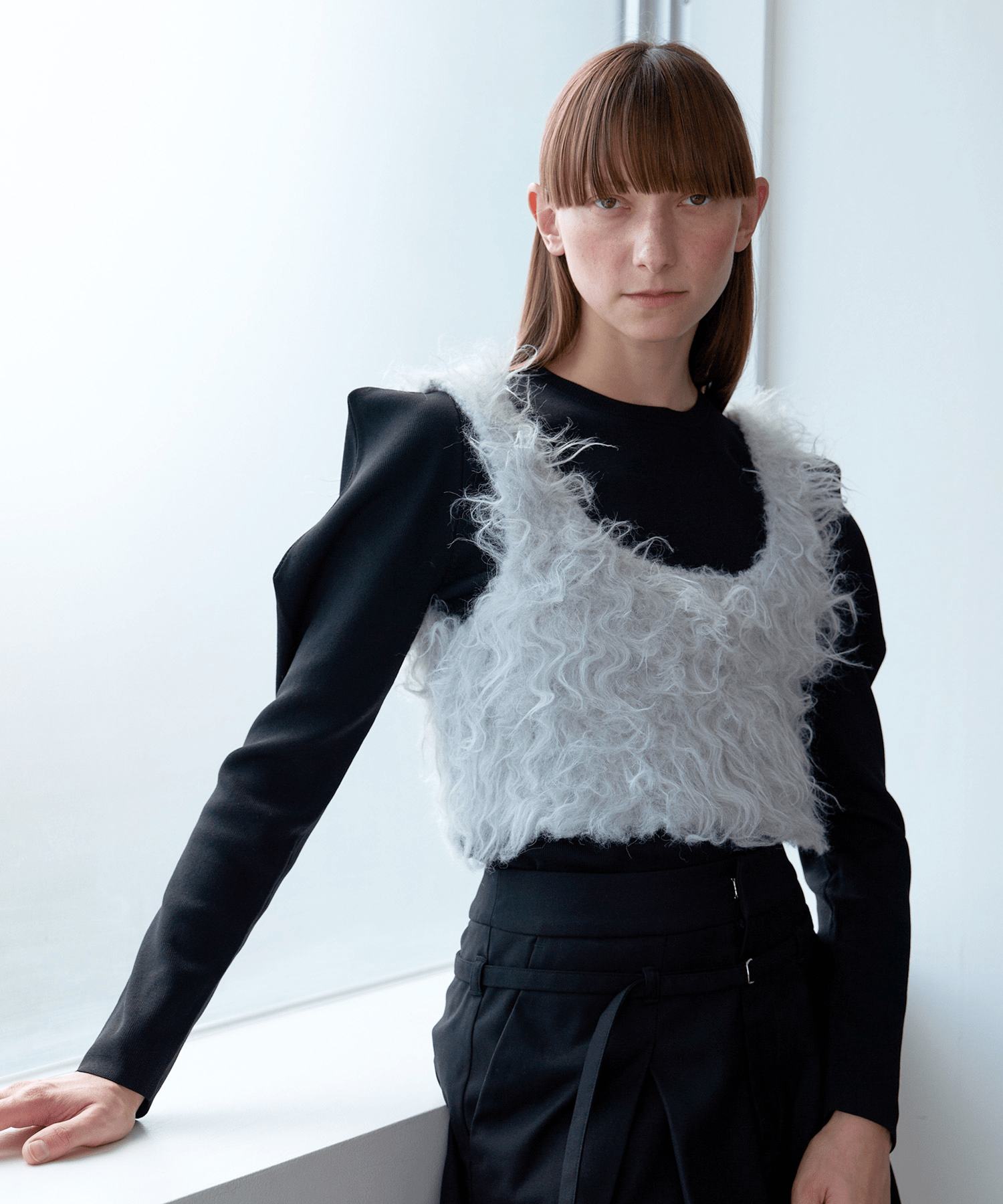 LAEMUSE 2WAY FLUFFY SHAGGY VEST