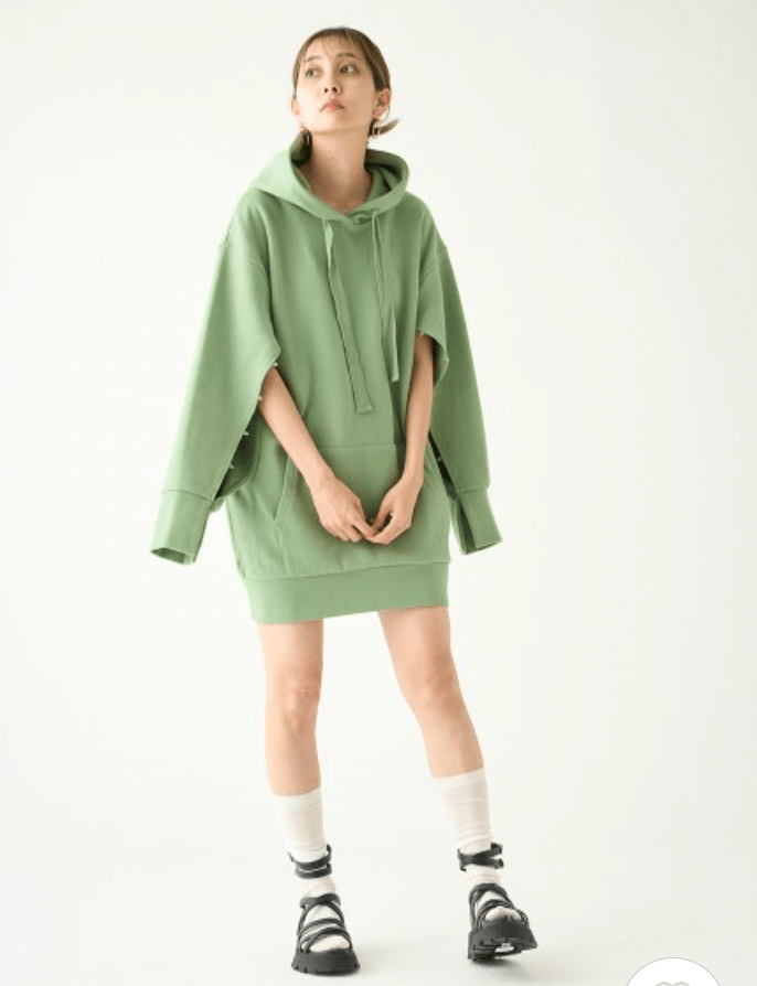 SNIDEL ORGANICSスリーブスリットスウェットワンピース
