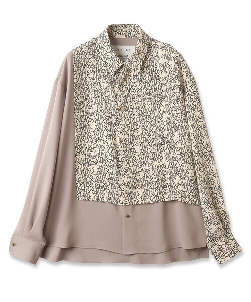 CULLNI CHAOS Pattern Asymmetrical Layered Shirt