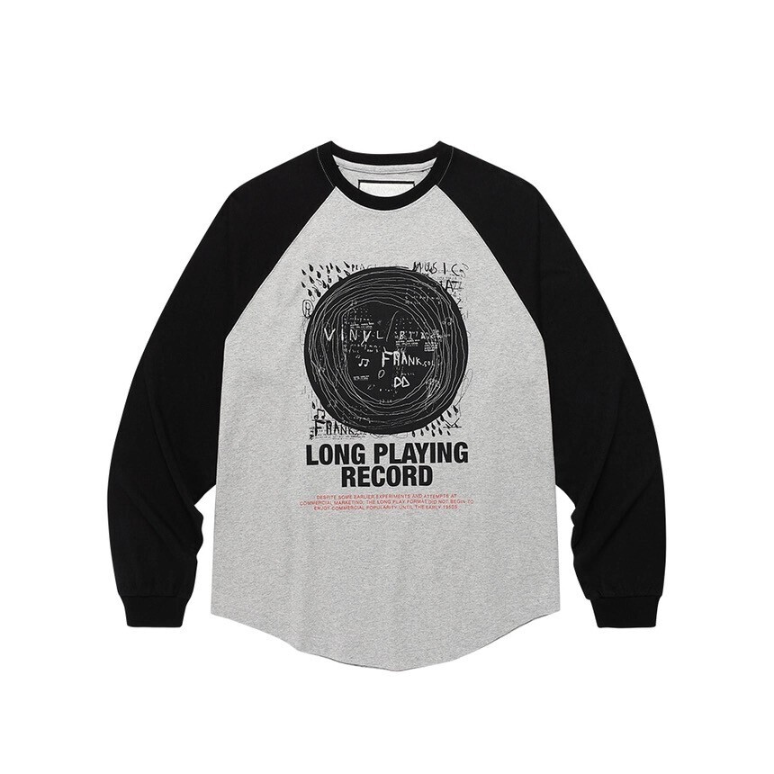 THEVINYLHOUSE LP RAGLAN LS TEE BLACK