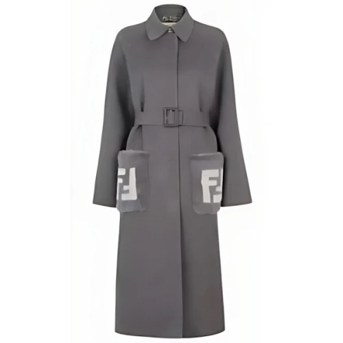 FENDI グレーウール オーバーコート