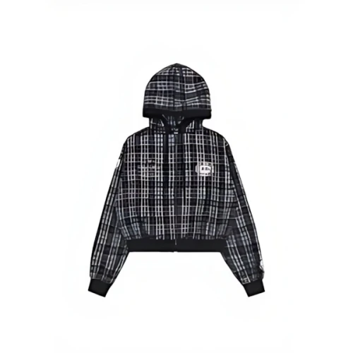 BADBLOOD Classic Check Hooded Zip-Up