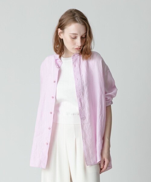 allureville 【TICCA】 LINEN SQUARE BIG SHIRT