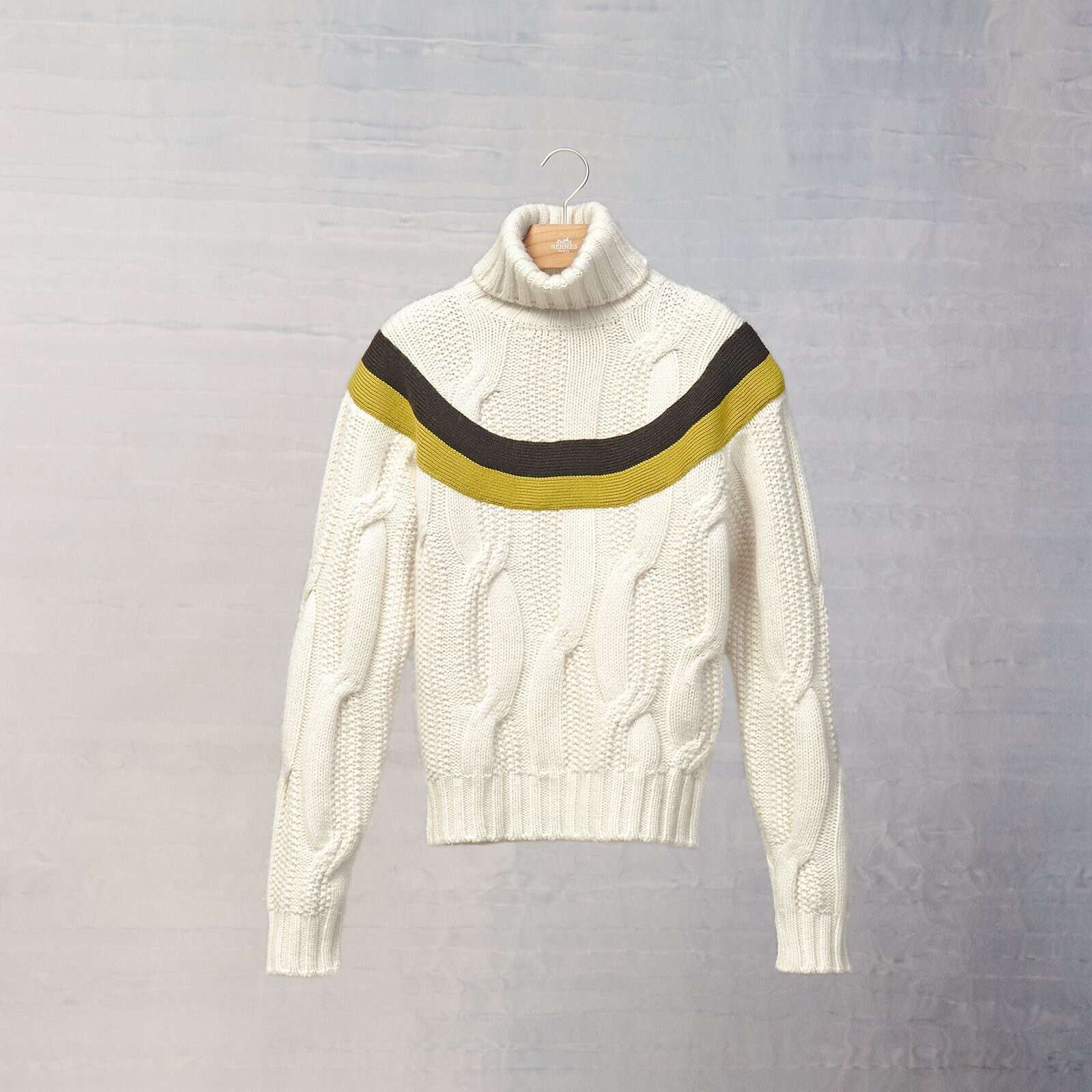 HERMES "Yoke Torsade" turtleneck sweater