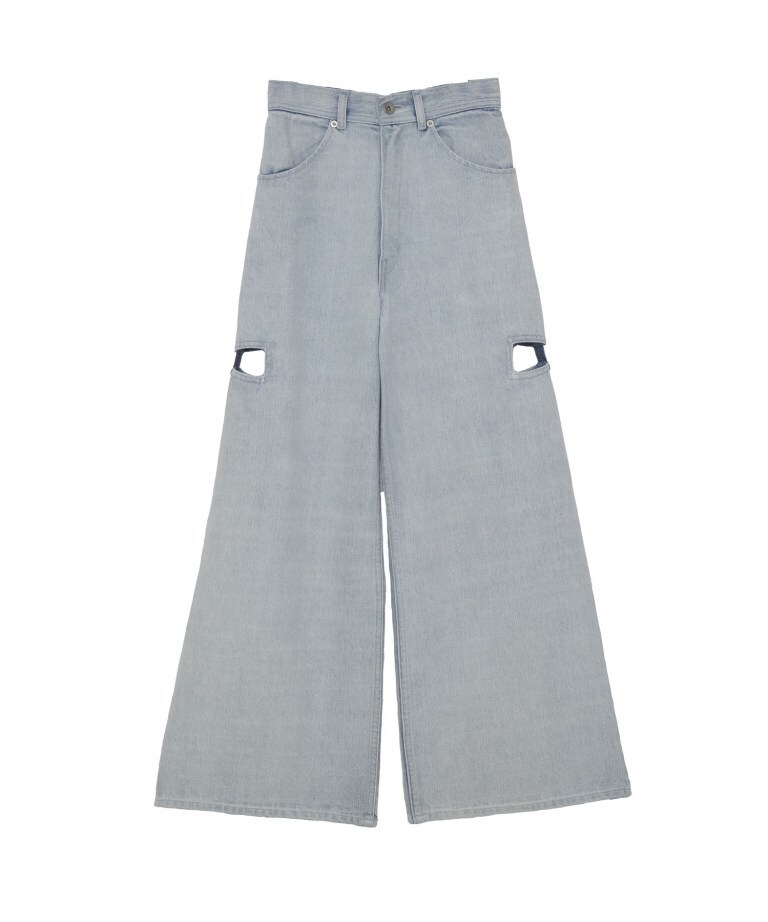 Rosé Muse Side ribbon slash denim pants