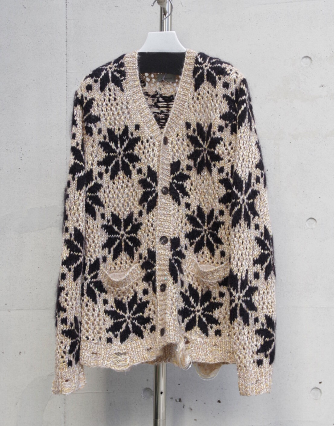 BED J.W. FORD Snow Pattern Cardigan
