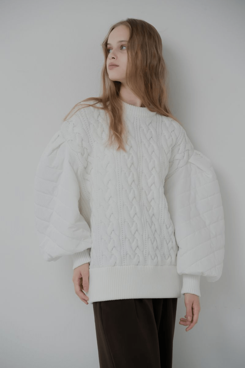 maison de Dolce. puffy knit/white