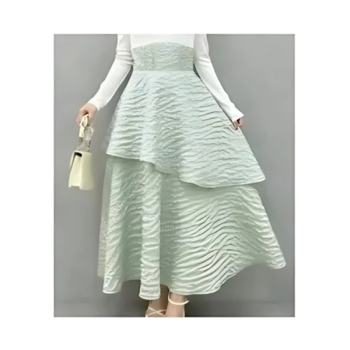 dazzlin バックリボンティアードコンビワンピース