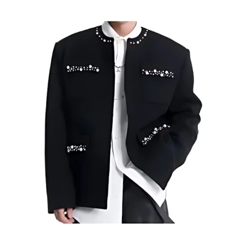 STARTEXCEEDEND Embroidery Pearl Design Jacket