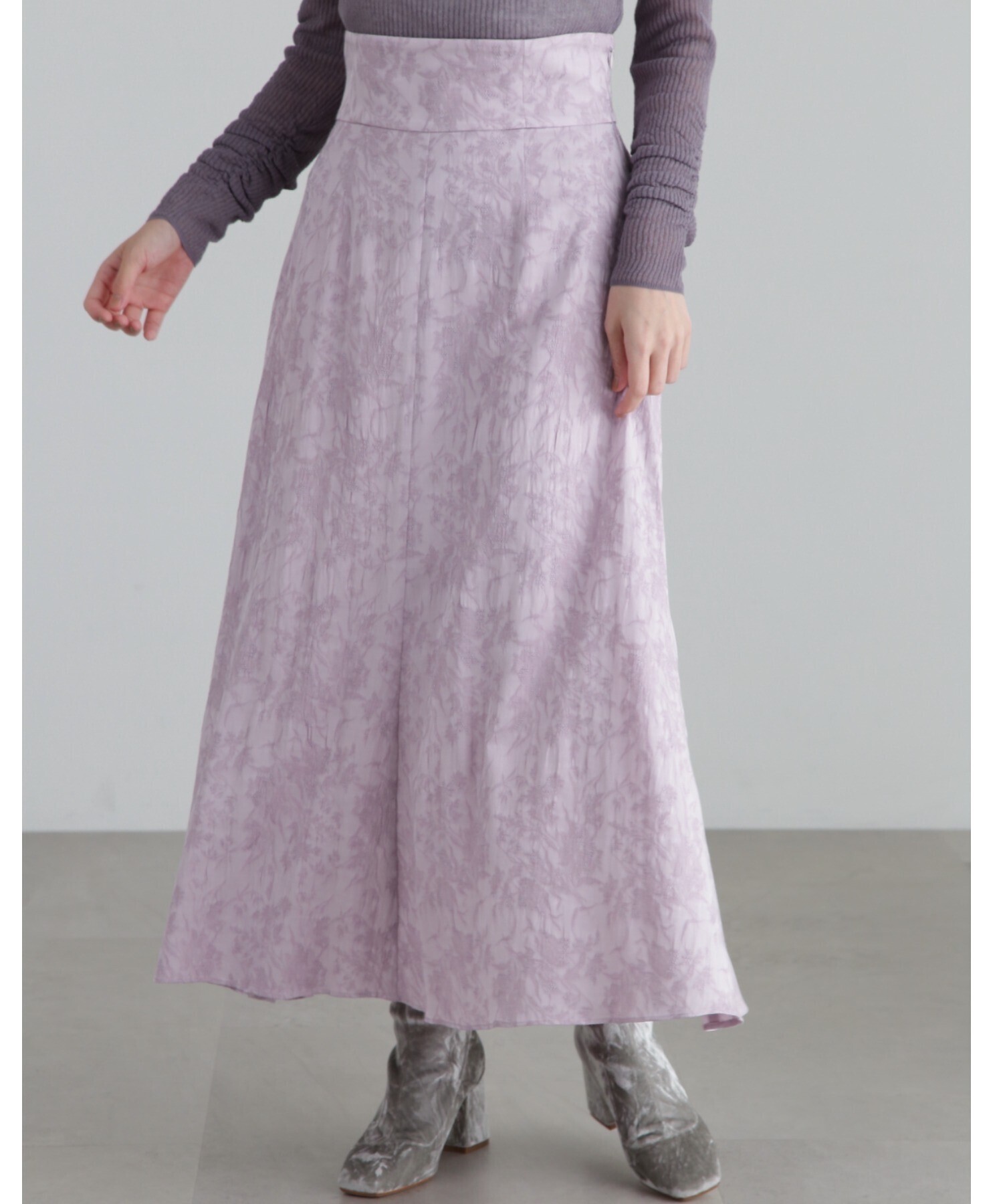 JILL STUART フラワージャカードスカート