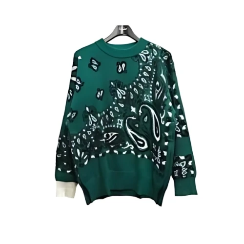 sacai バンダナジャカードクルーニット