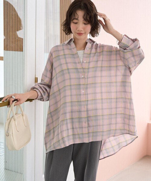 FREAK'S STORE ビッグシルエット チェック ボリュームシャツ