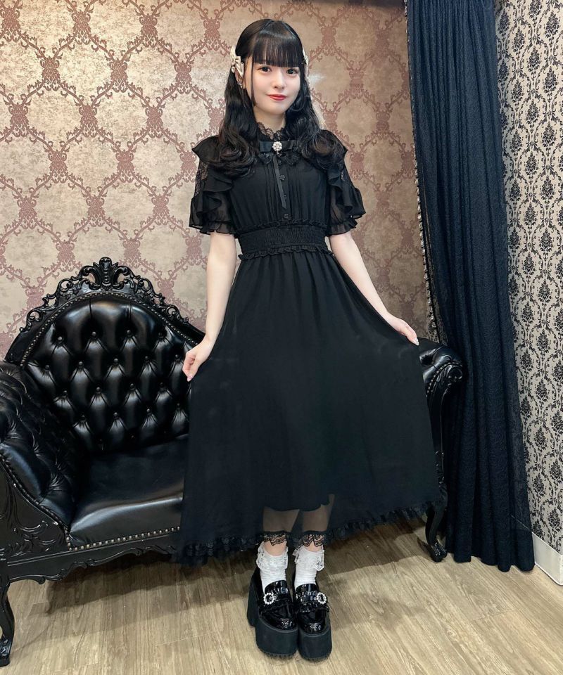 ROJITA ウエストシャーリングシアロングワンピース