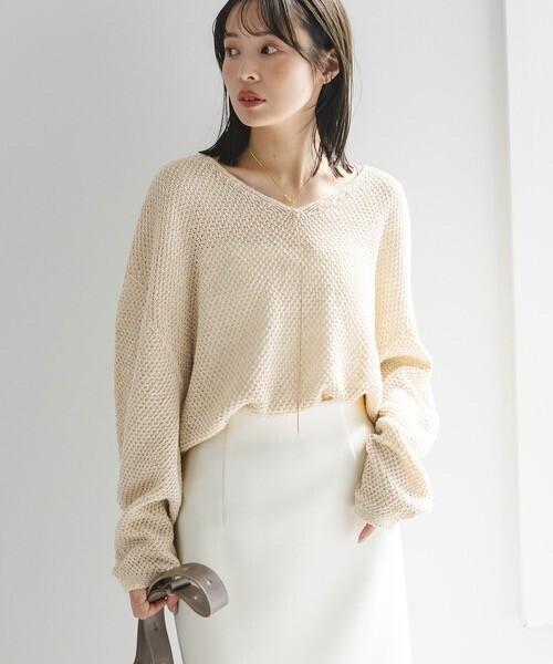 NOBLE ペーパーヤーンカノコ BACK Vプルオーバー