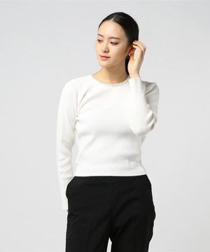 MISCH MASCH パール刺繍リブニット