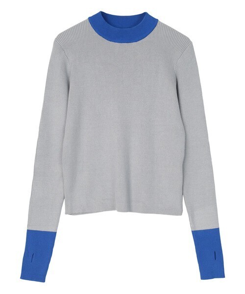 miette 配色フィンガーリブニット