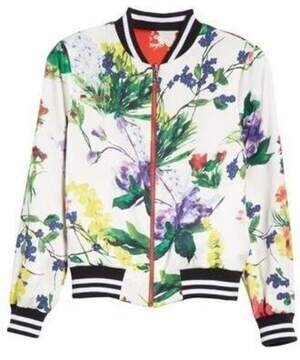 Alice + Olivia Lonnie Reversible Silk Bomber Jacket