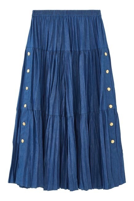 GUCCI Pleated Denim Culottes