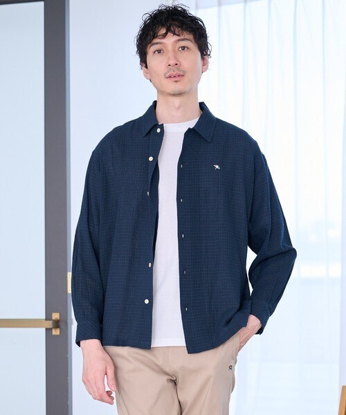 Arnold Palmer シェア パナマチェック 長袖シャツ + 半袖Tシャツ セット