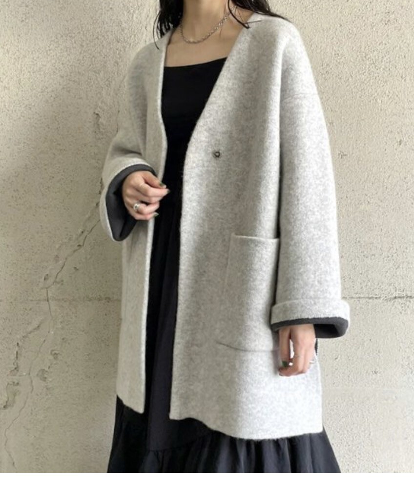 TENTO ダブルフェイスニットコーディガン