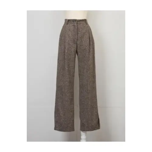 Rosarymoon Side Slit Tweed Pants
