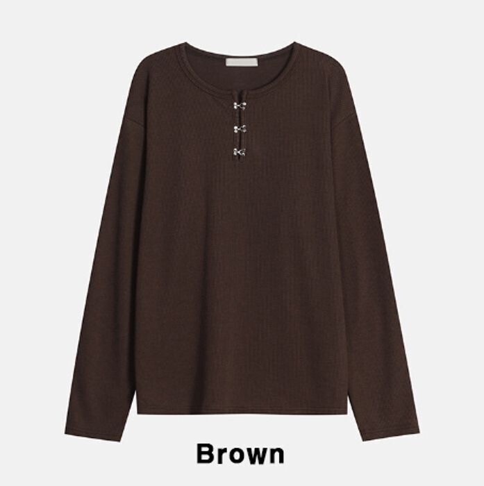 2plan Rocky Hook Henley Neck Long Sleeve T-Shirt