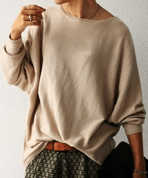 antiqua バックスリット ドルマンニット ニット レディース 綿ニット・na-00341