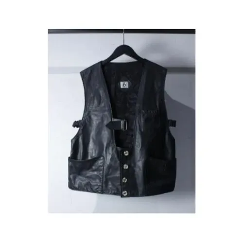 VINTAGE 80's Belt Gimmick Euro Vintage Leather Vest