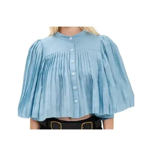 SEA solene solid pleated top