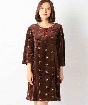 MISCH MASCH ベロア刺繍ワンピース
