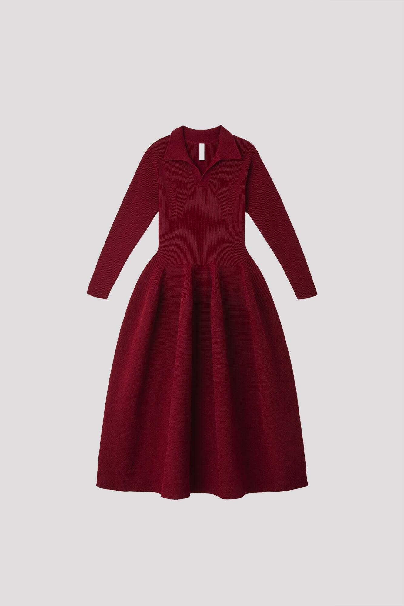 CFCL POTTERY VELVET LONG SLEEVE POLO DRESS