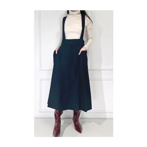 FLUMOR Glitter striped salopette skirt