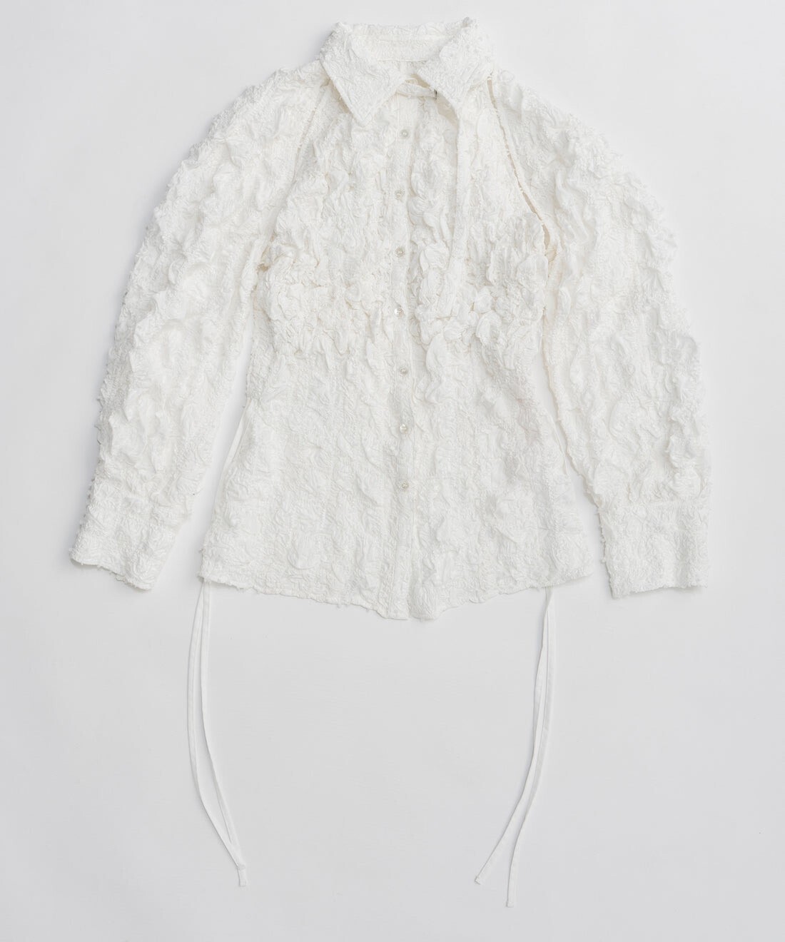 MAISON SPECIAL Shirring Fabric Shape Shirt