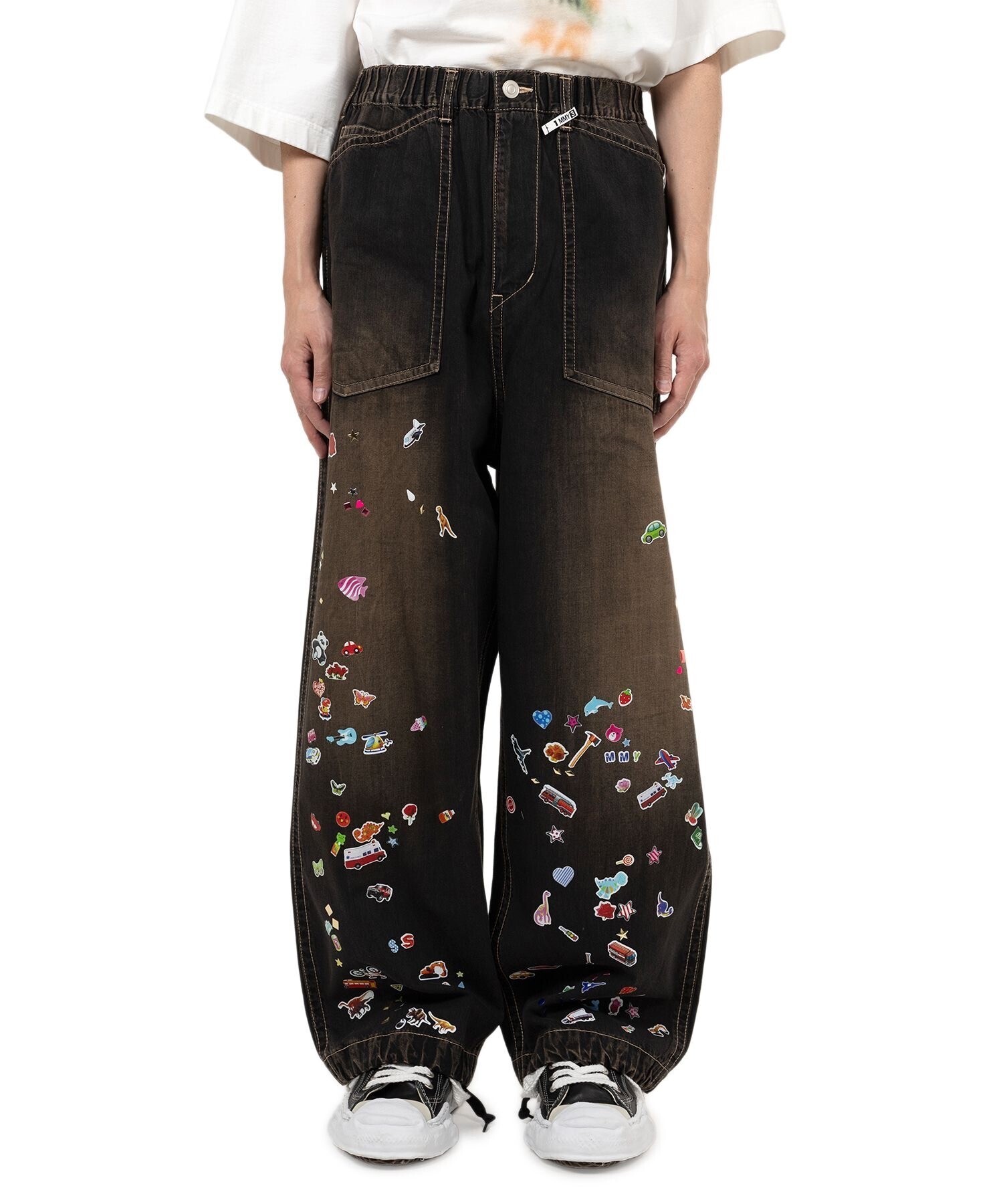 Maison MIHARA YASUHIRO Sticker Prints Denim Baker Pants