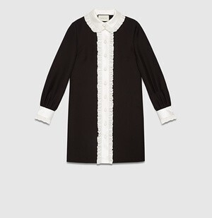GUCCI ウールシルク コントラストドレス